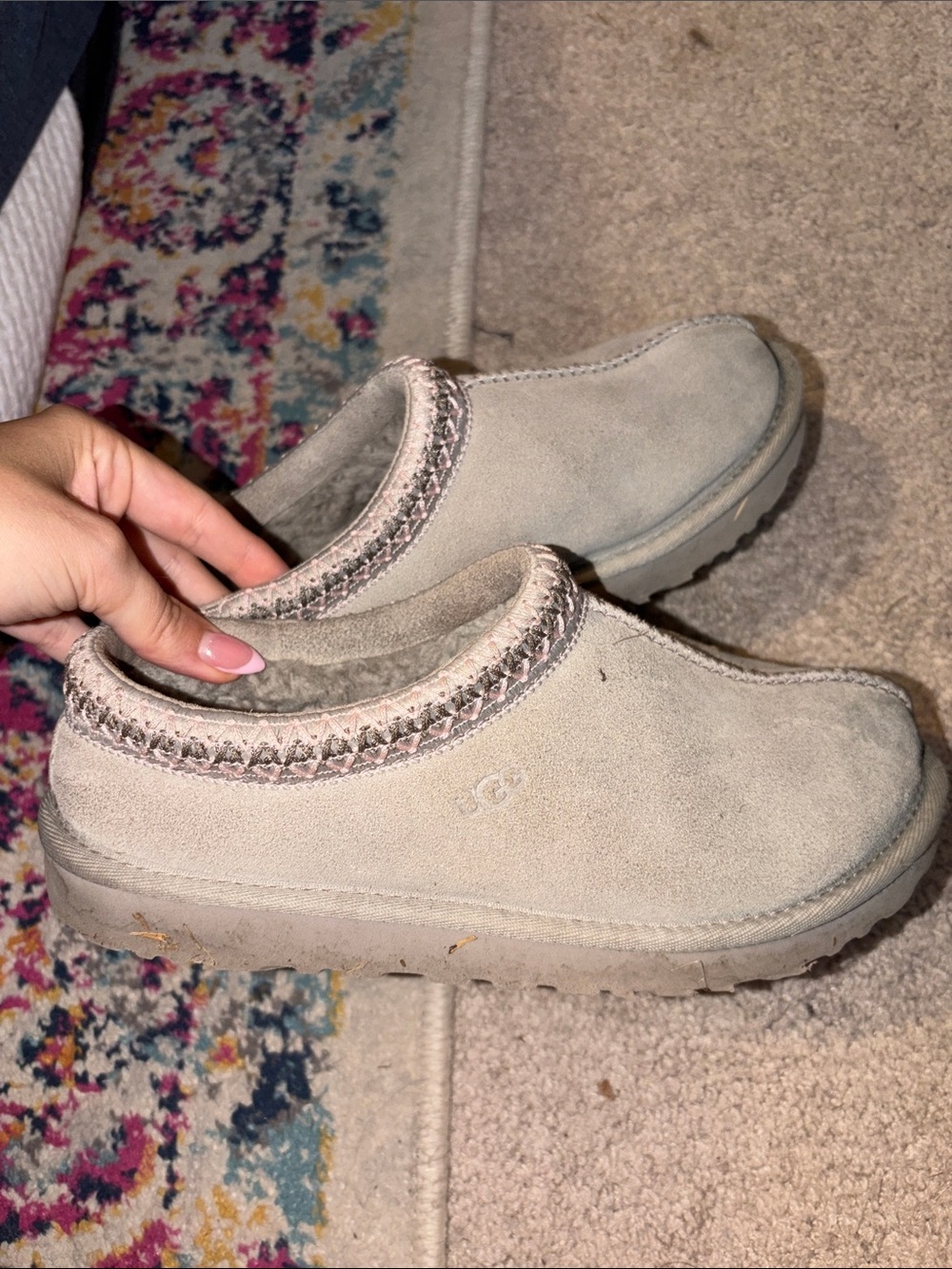 UGG Women's Slip-On Tasman slippers in light gray
